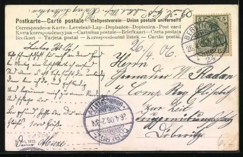 AK Drei Katzen mit gelbem Blumenstrauss