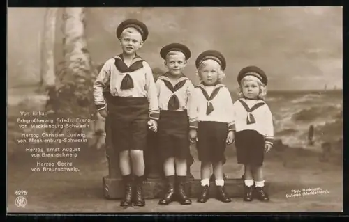 AK Erbgrossherzog Friedr. Franz von Mecklenburg, Herzog Christian Ludwig von Mecklenburg als Kinder