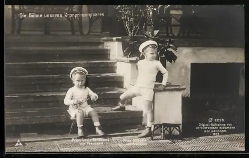 AK die Söhne des Kronprinzen Wilhelm von Preussen