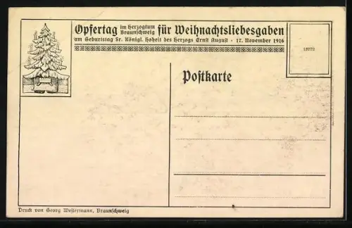 AK Ernst August Herzog von Braunschweig mit Hauptmann von Grone und Leutnant Kamlah in Marchais