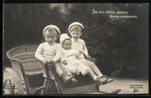 AK Die drei Söhne unseres Kronprinzen Wilhelm von Preussen
