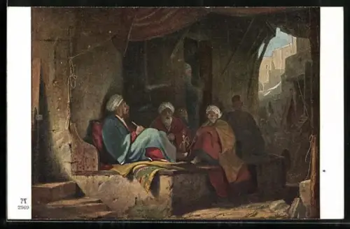 Künstler-AK Carl Spitzweg: Türken im Kafeehause