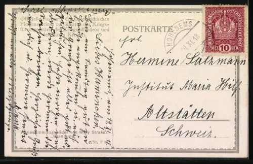 AK Rotes Kreuz Nr. 84, Willy Straka: Adriastimmungsbilder, Brandung unter Blauem Himmel