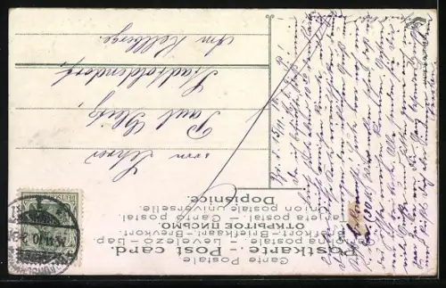 Künstler-Lithographie Gottlob Theuerkauf: Idyll mit Haus in den Bergen