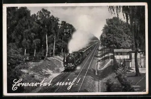 AK Erwartet mich!, Eisenbahn