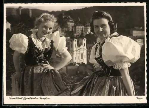 AK Hübsche Frauen in Egerländer Trachten