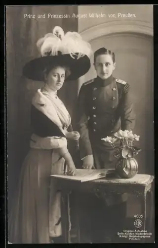 AK Prinz und Prinzessin August Wilhelm von Preussen