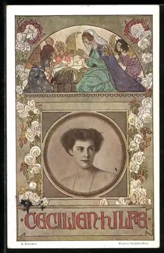 AK Porträt von Kronprinzessin Cecilie für die Cecilien-Hilfe