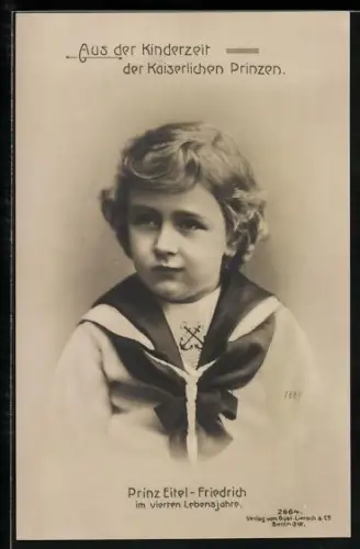 AK Prinz Eitel Friedrich von Preussen, Aus der Kinderzeit des Kaiserlichen Prinzen