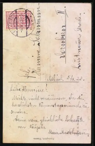 Künstler-AK Franz Horst: Einsam, Frau am Wasser