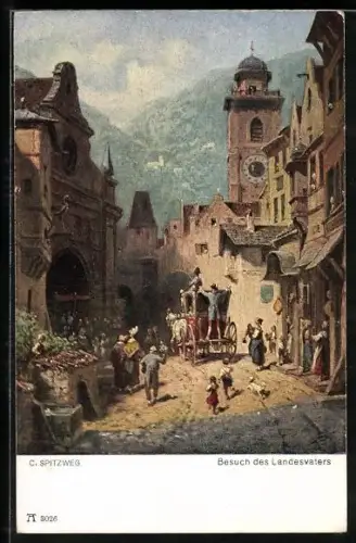 Künstler-AK Carl Spitzweg: Besuch des Landesvaters
