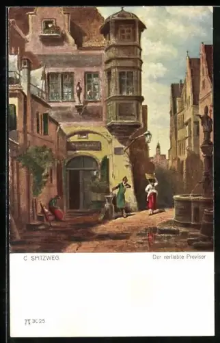 Künstler-AK Carl Spitzweg: Der verliebte Provisor