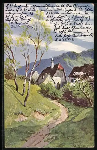 Künstler-AK Splitgerber: Blick auf eine Kirche