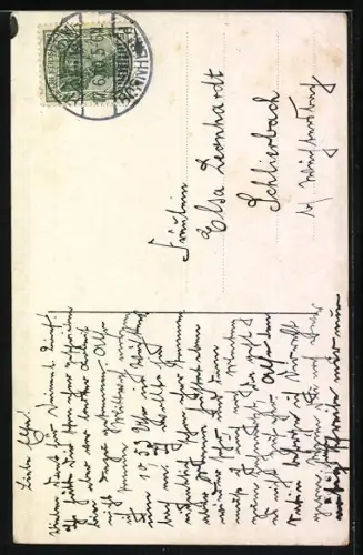 Künstler-AK Alfred Schönian: Kühe trinken Wasser aus einem Bach