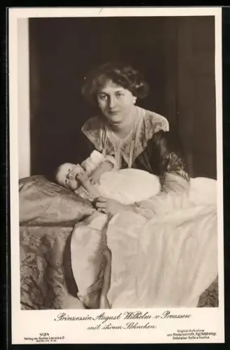 AK Prinzessin August Wilhelm mit ihrem Söhnchen
