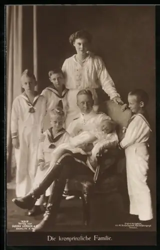 AK Kronprinz Wilhelm von Preussen mit seinen Liebsten