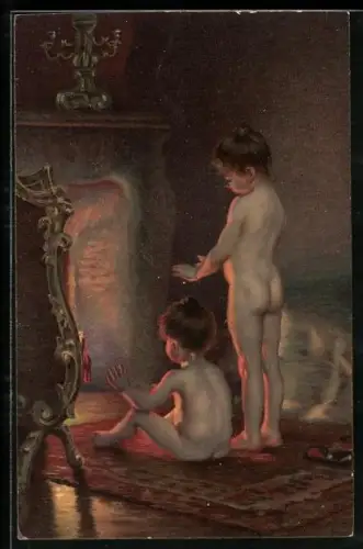 Künstler-AK Stengel & Co. Nr. 29163: Nach dem Bade von Paul Peel