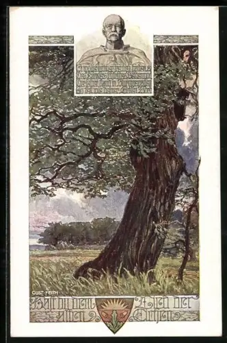 AK Deutscher Schulverein Nr. 986: Hast du dem Lied der alten Eichen, Bismarck