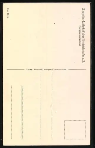 AK Friedrichshafen, Zeppelin-Luftschiff über der Stadt