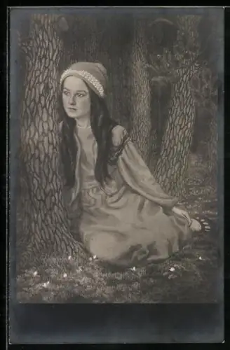 Künstler-AK Fidus: Tochter des Künstlers, Mädchenportrait