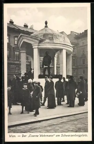 AK Wien, Eiserner Wehrmann am Schwarzenbergplatz, Kriegshilfe
