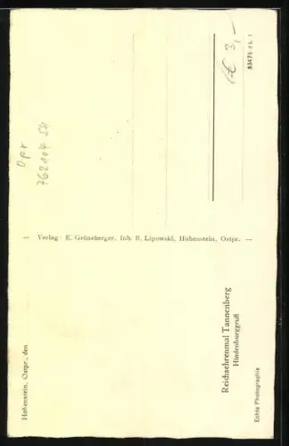 AK Hohenstein, Eingang zum Reichsehrenmal Tannenberg