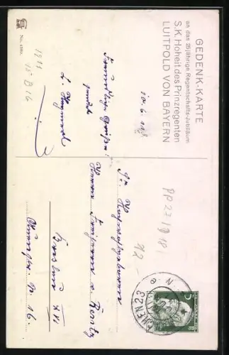 Künstler-AK Walther Firle: Prinzregent Luitpold von Bayern, 25jähriges Regentschafts-Jubiläum