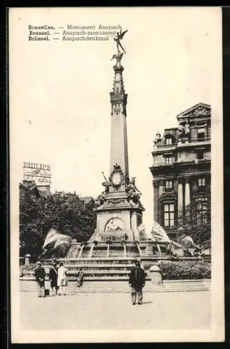 AK Brüssel / Bruxelles, monument Anspach