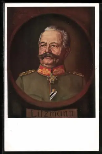 AK General Litzmann, Bildnis mit Pour le Mérite