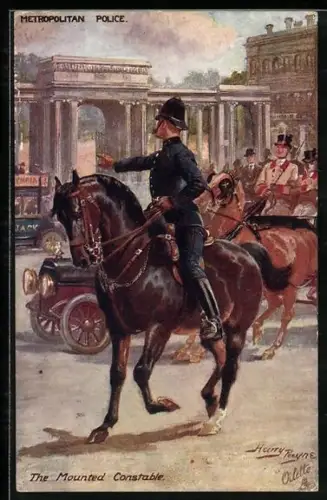 Künstler-AK Harry Payne: Metropolitan Polizei, The Mounted Constable