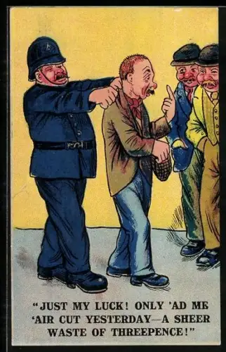 AK Polizei, Mann wird verhaftet, jammert über Geldverschwendung, Only `ad me `air cut yesterday - a sheer waste