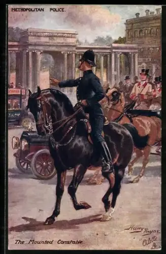 Künstler-AK Harry Payne: Metropolitan Polizei, The Mounted Constable