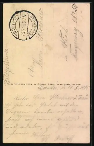 AK Candor, Monument commémoratif 1914-1915 et église du village