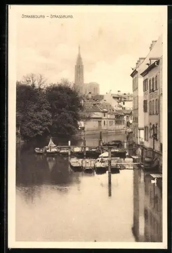 AK Strasbourg, Panorama mit Kirche