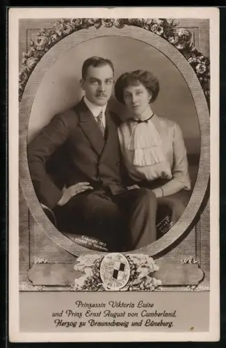 AK Prinzessin Viktoria Luise und Prinz Ernst August von Cumberland, Herzog zu Braunschweig u. Lüneburg