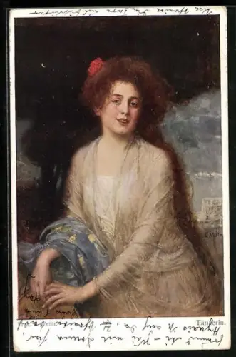 Künstler-AK Brüder Kohn (B.K.W.I) Nr.1014: Dame im Gewand