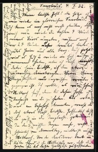 Künstler-AK Hannes Petersen: Schüchternes Fräulein im geblümten Kleid