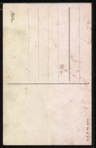 Künstler-AK Kriegsgetraut, Soldat in Uniform mit seiner Braut im Hochzeitskleid, Soldatenliebe