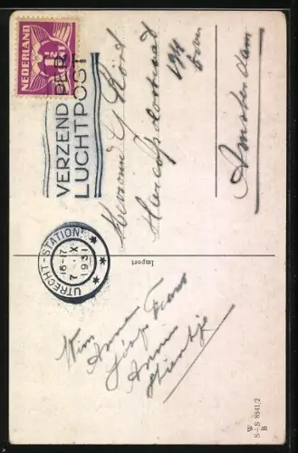 AK Aller Anfang ist schwer, Katzenkind lernt Schreiben, vermenschlichte Tiere