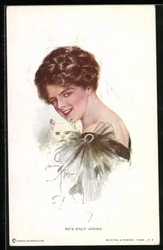 Künstler-AK Harrison Fisher: Er macht nur Spass