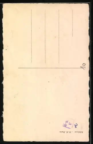 Künstler-AK Hund bei einer Katze am Zaun