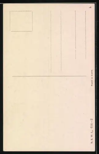 AK Katze mit blauer Schleife