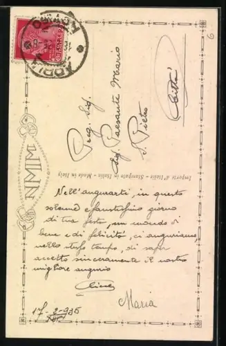 Künstler-AK sign. A. Collino: Junge und Mädchen mit einer Katze, Geburtstagsgruss