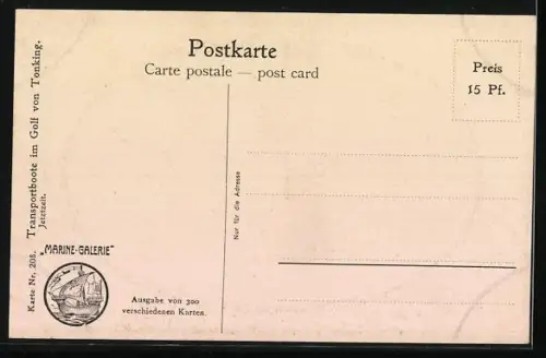 Künstler-AK Chr. Rave: Transportvaartuig in den Golf van Tonking, Tegenw. tijd.