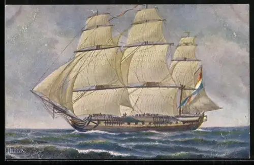 Künstler-AK Christopher Rave: Holländische Fregatte aus dem 18. Jahrhundert