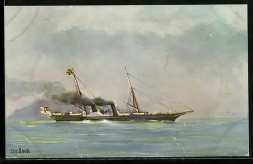 Künstler-AK Christopher Rave: Kaiser-Jacht Hohenzollern 1892