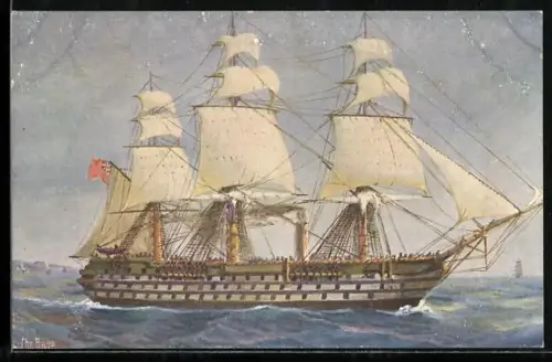 Künstler-AK Chr. Rave: Englischer Schraubendreidecker Duke of Wellington aus dem Jahr 1850