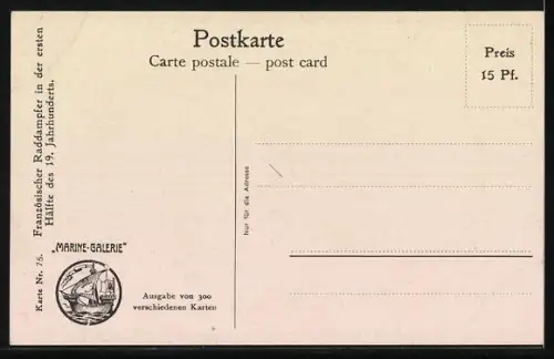 Künstler-AK Chr. Rave: Fransche Raderstoomboot