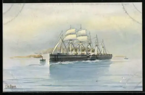 Künstler-AK Christopher Rave: Great Eastern, Riesendampfer