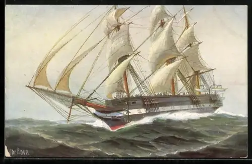 Künstler-AK Chr. Rave: S.M. Segelfregatte Niobe